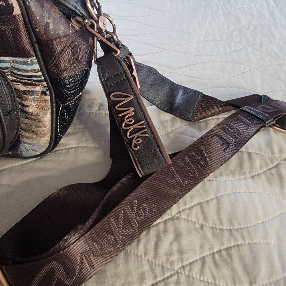 Anekke Artistic Brown and Black Crossbody Bag - Picture 4 of 11